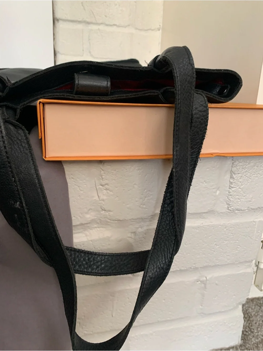 Everyday Black Leather Tote Bag with Structured Panels Oliver tote by Hammitt
